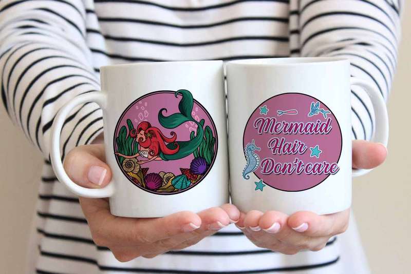 Mermaid hair don't care coffee mug