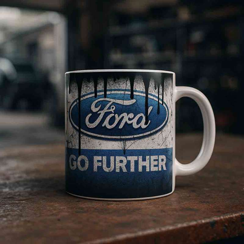 Ford Dirty Oil retro coffee mug