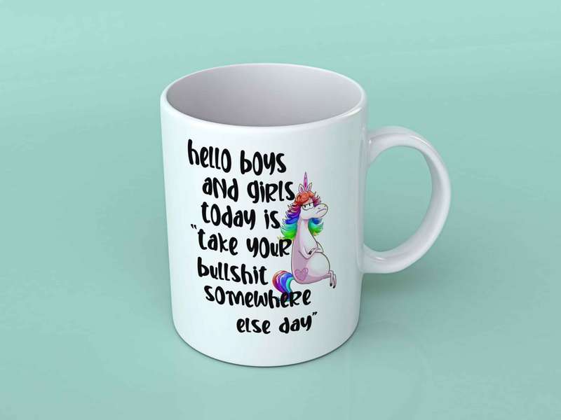 Hello boys and girls coffee mug