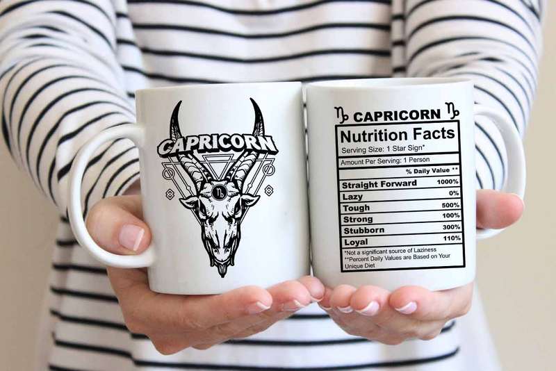 Capricorn star sign nutrition facts coffee mug