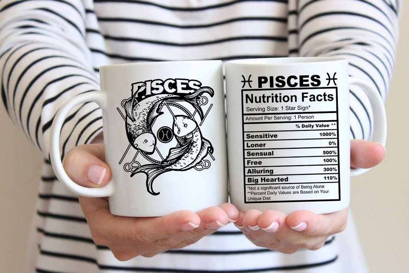 Pisces star sign nutrition facts coffee mug