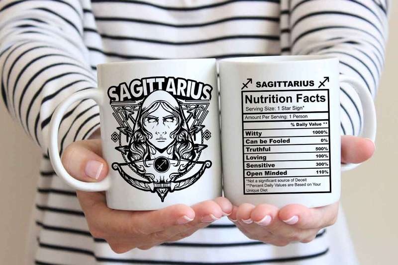 Sagittarius star sign nutrition facts coffee mug