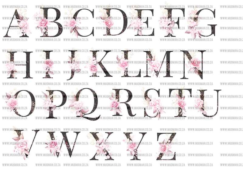 Floral Initial coffee mug