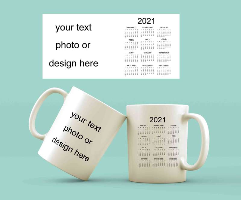 Calendar photo coffee mug 2021