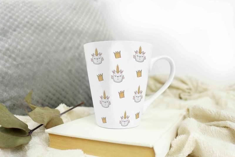 Unicorn Cat cone shape Late coffee mug