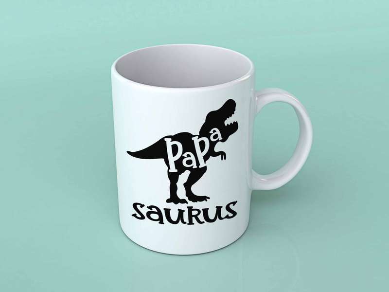 Papa Saurus Dad coffee mug