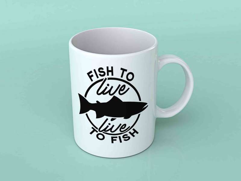 Fish to live fishing mug