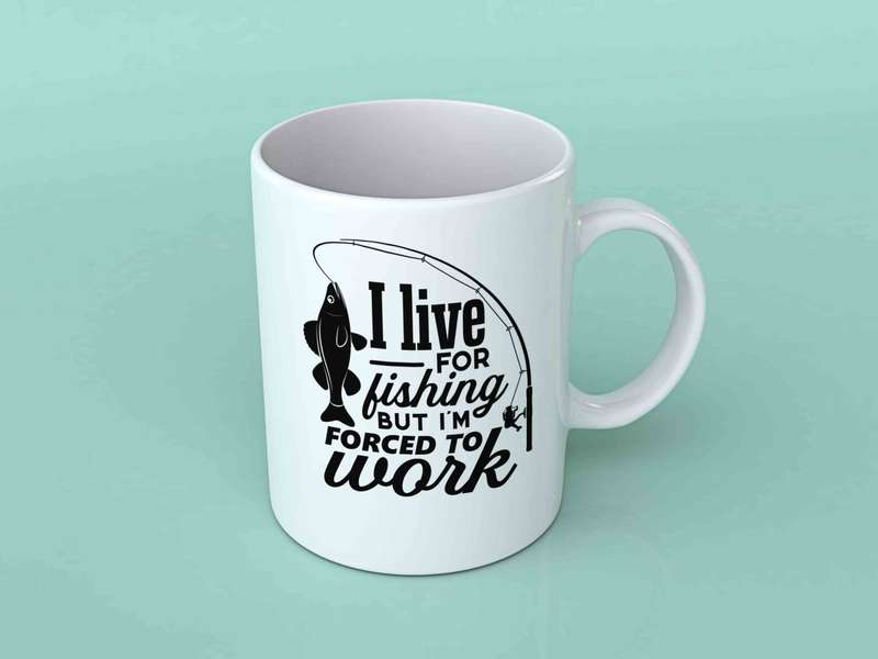 I live for fishing coffee mug