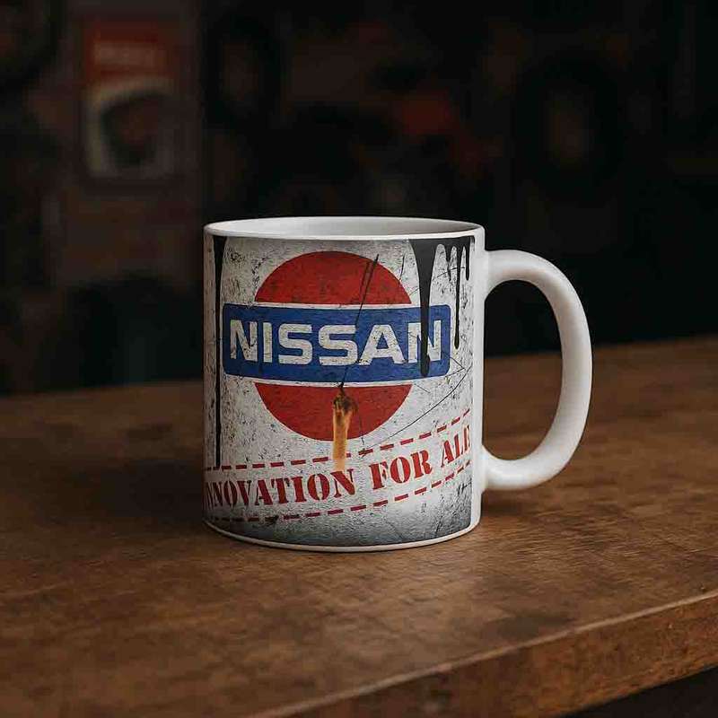Messy oil Nissan Coffee mug