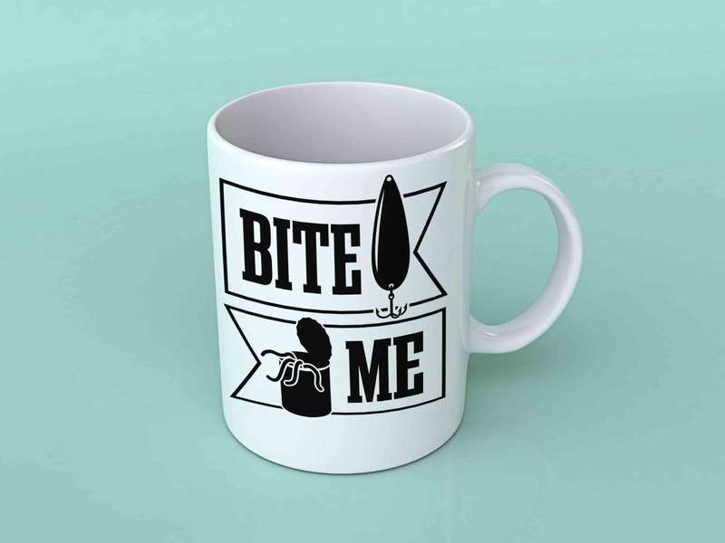Bite me fishing coffee mug