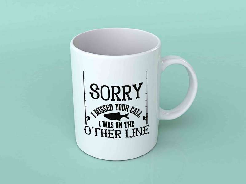 Sorry I missed your call fishing coffee mug