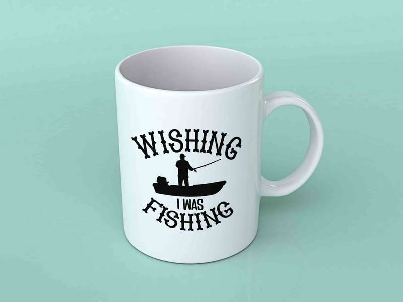 Wishing I was fishing coffee mug