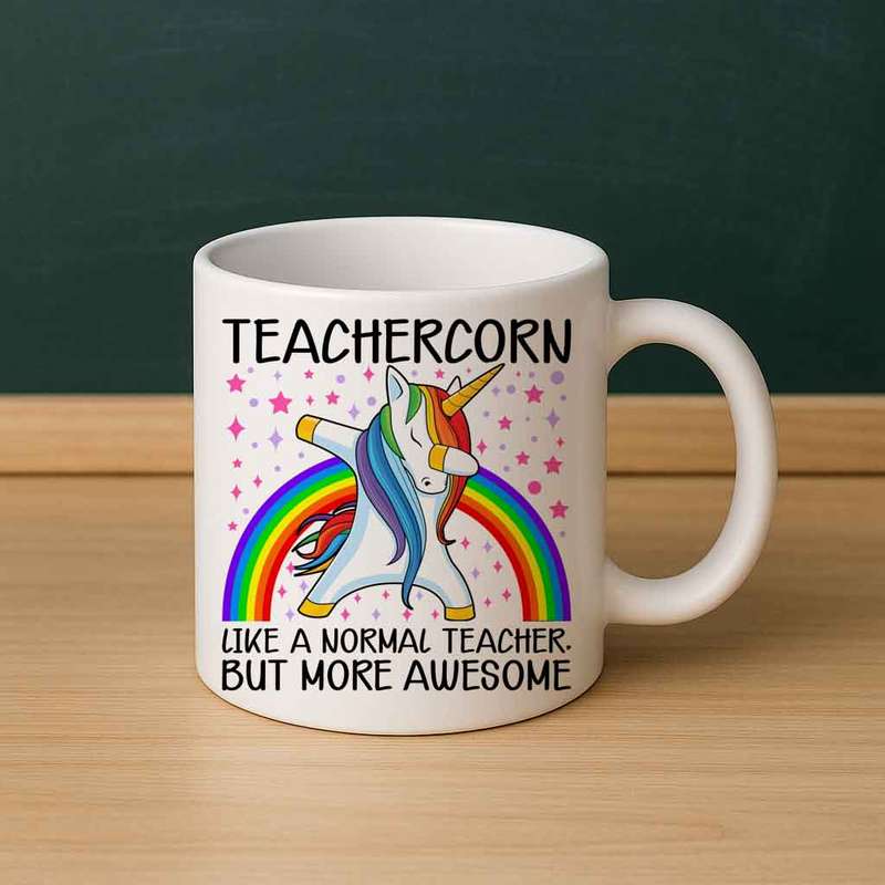 Teachercorn  Like a Normal Teacher but More Awesome Mug
