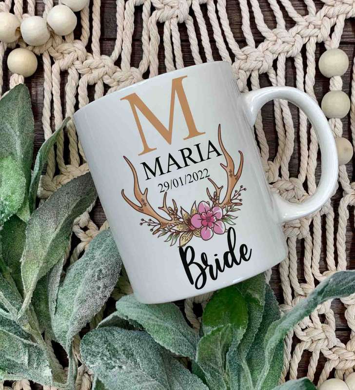 Bride coffee mug and antlers