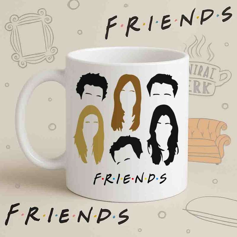 Friends Cast Mug  Minimalist Silhouette Design