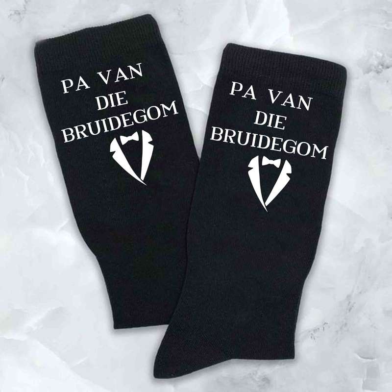 Custom printed Afrikaans wedding socks