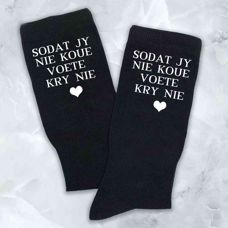 Custom printed Afrikaans wedding socks
