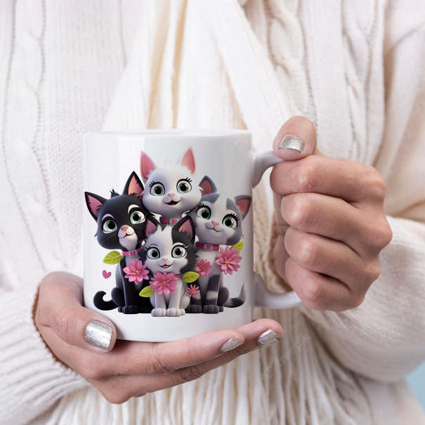 Cute 3D cats coffee mug 1