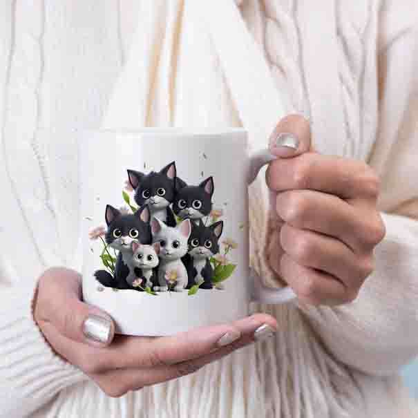 Cute 3D cats coffee mug 2