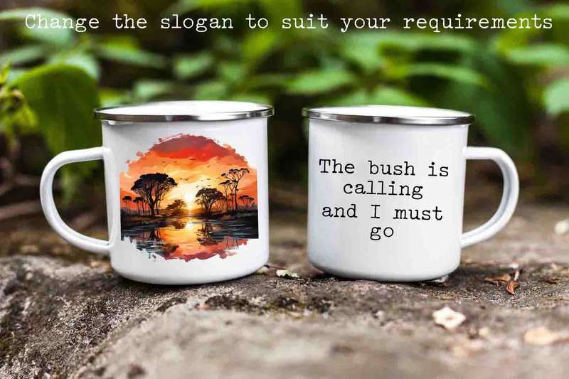 African sunset enamel mug 4
