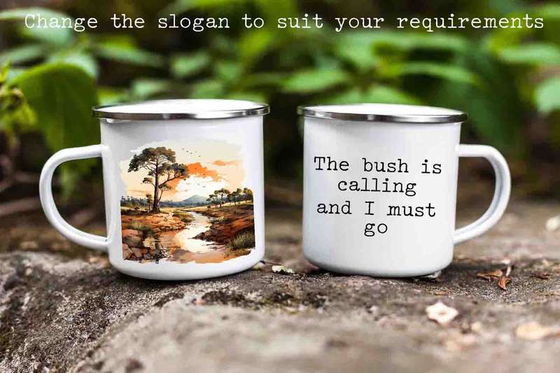 African landscape enamel mug 11
