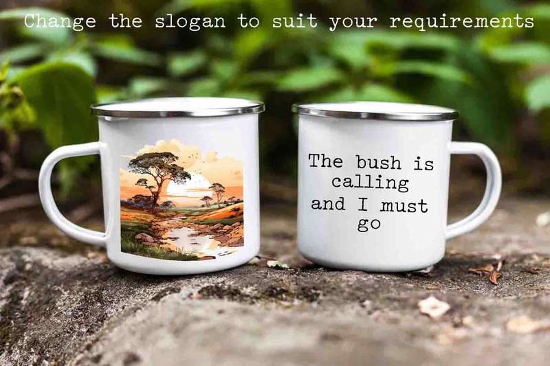 African landscape enamel mug 2