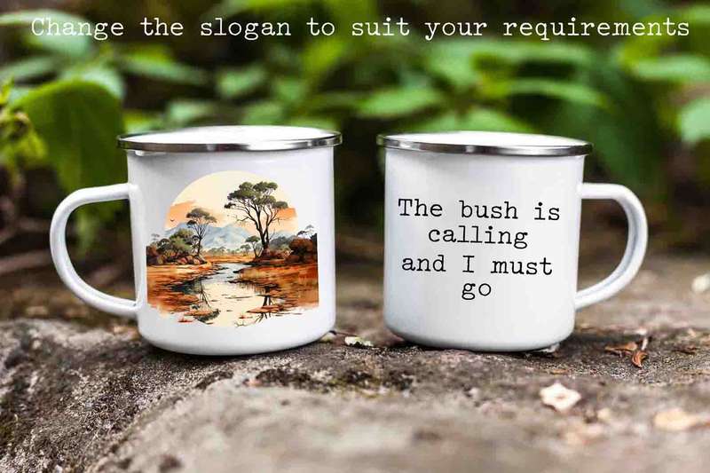 African landscape enamel mug 5