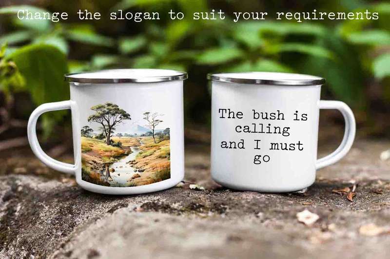 African landscape enamel mug 9