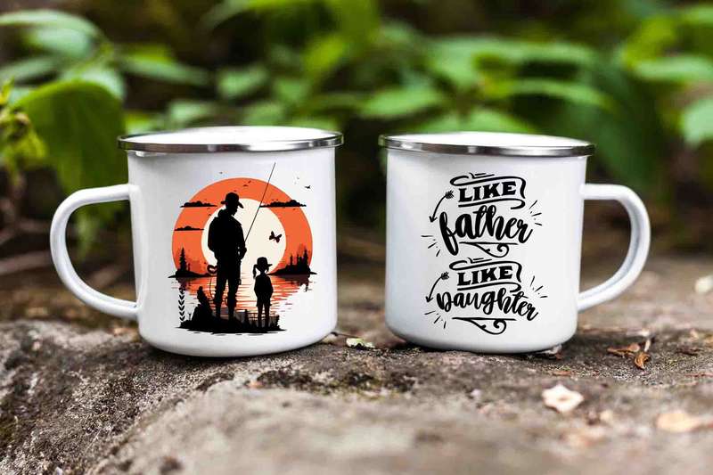Like father like daughter enamel fishing mug 6