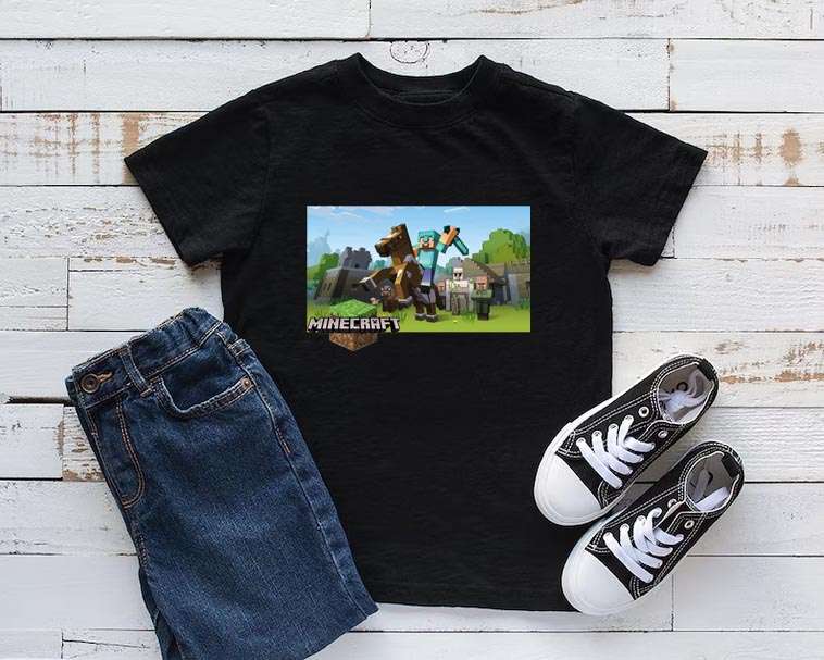 Minecraft Shirt Steve on horse