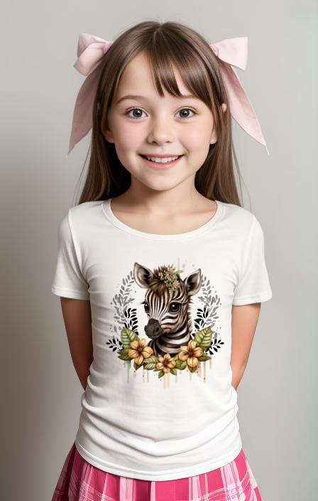 Floral Baby Zebra girls T-shirt