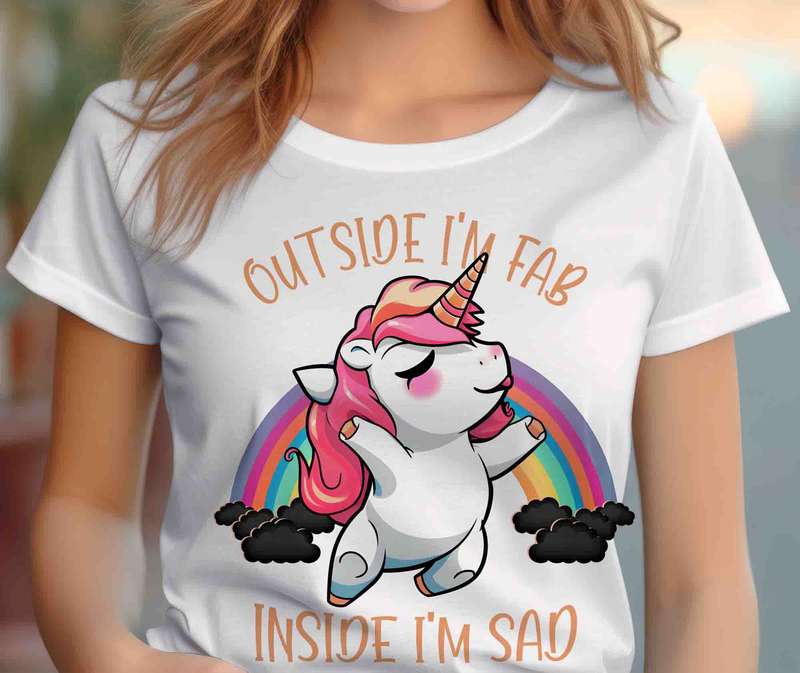 Outside Im fab Unicorn Shirt
