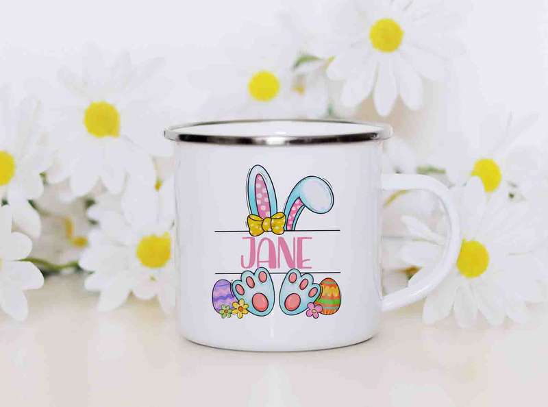 Easter bunny Girls enamel mug