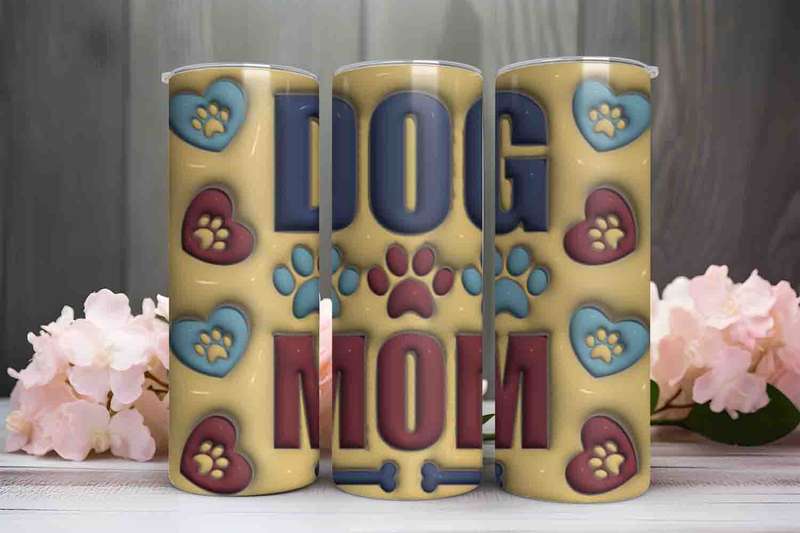 Dog Mom skinny tumbler A