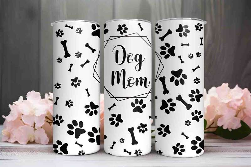 Dog Mom skinny tumbler D