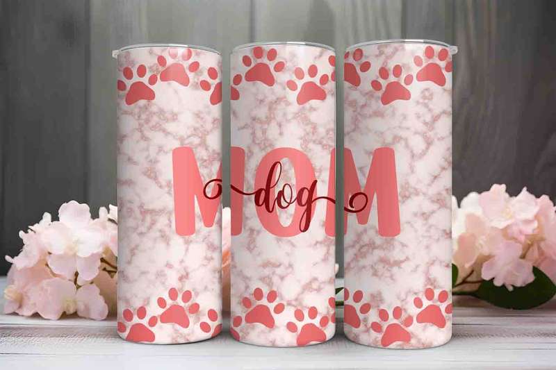 Dog Mom skinny tumbler F