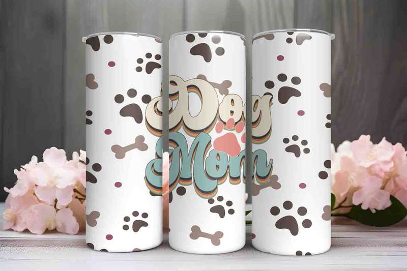 Dog Mom skinny tumbler H