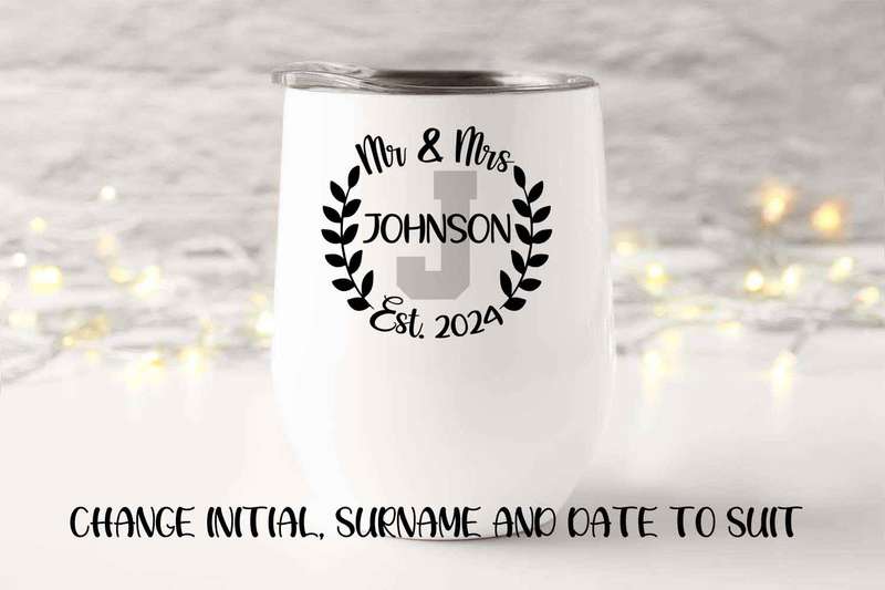 Mr and Mrs single Wedding tumbler