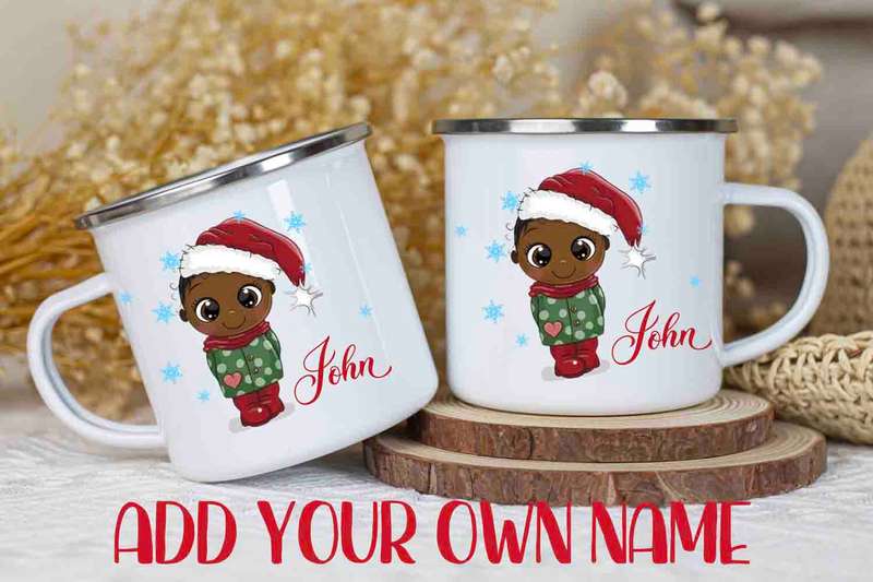 Christmas Character boy Enamel mug