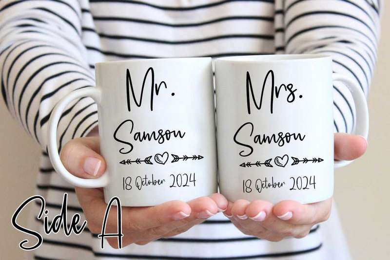 Mr and Mrs wedding mugs