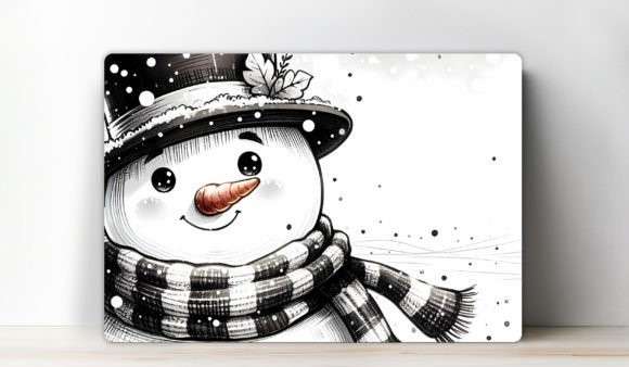 Cutting board with Snowman