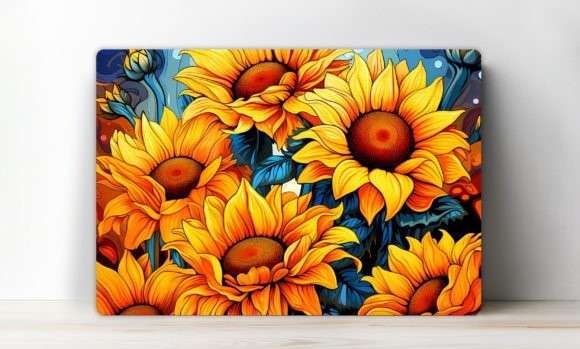 Cutting board with sunflowers 1