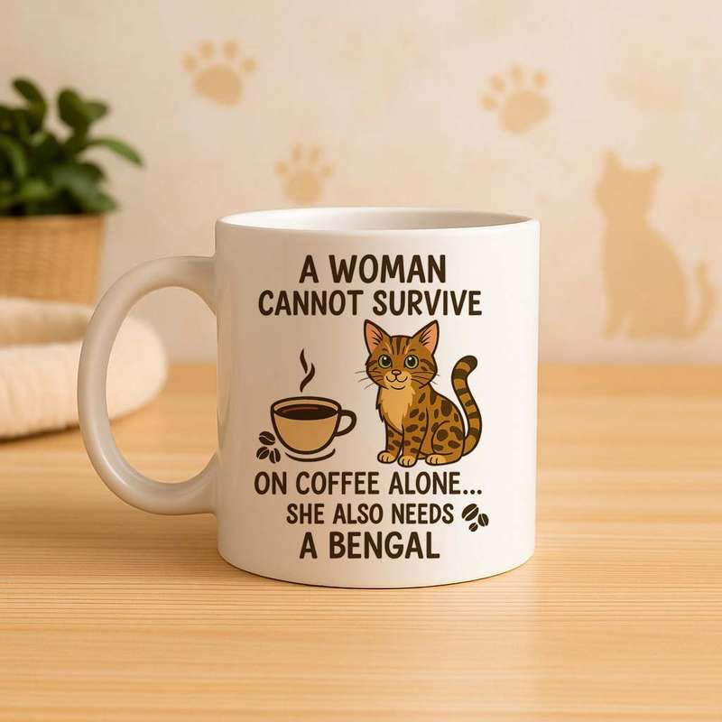 Bengal cat Coffee Mug Coffee Alone Isn't Enough