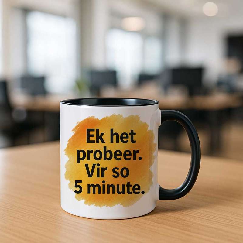 Ek het probeer. Vir so 5 minute