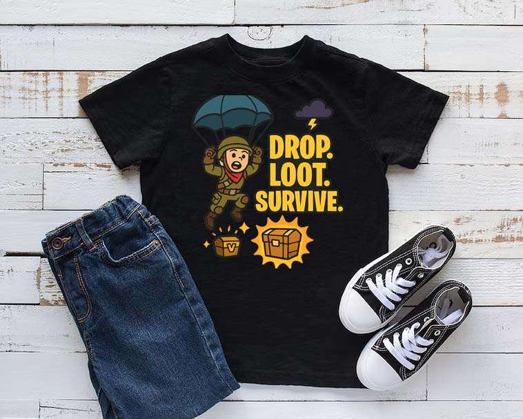 Drop. Loot. Survive. Fortnite T-Shirt