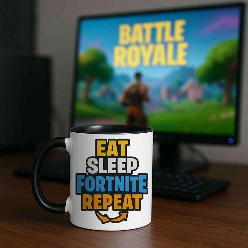 Eat Sleep Fortnite Repeat Mug