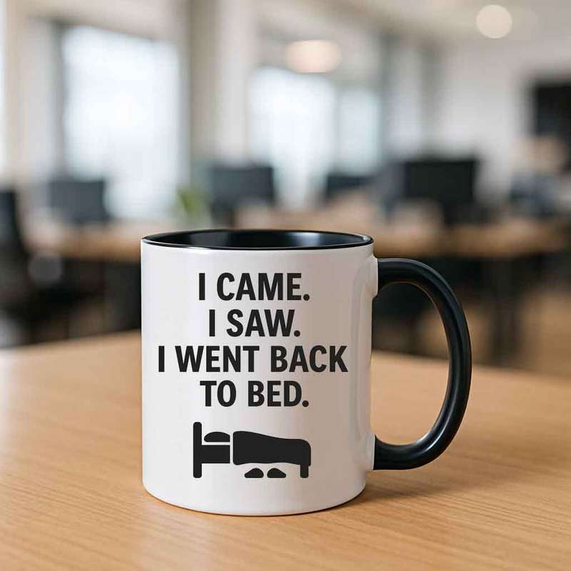 I Came I Saw I Went Back to Bed mug