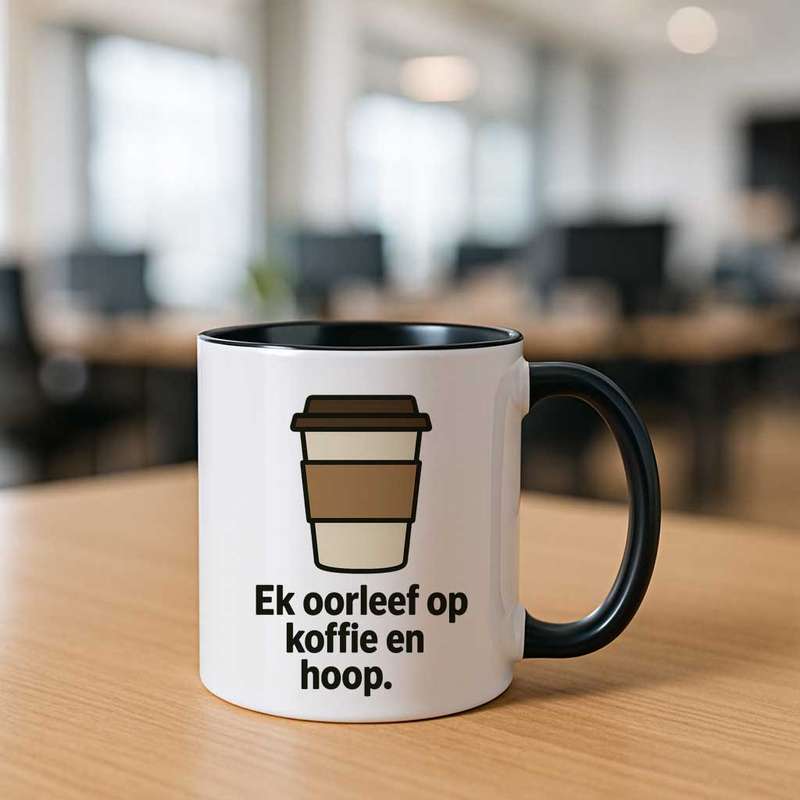 Ek oorleef op koffie en hoop