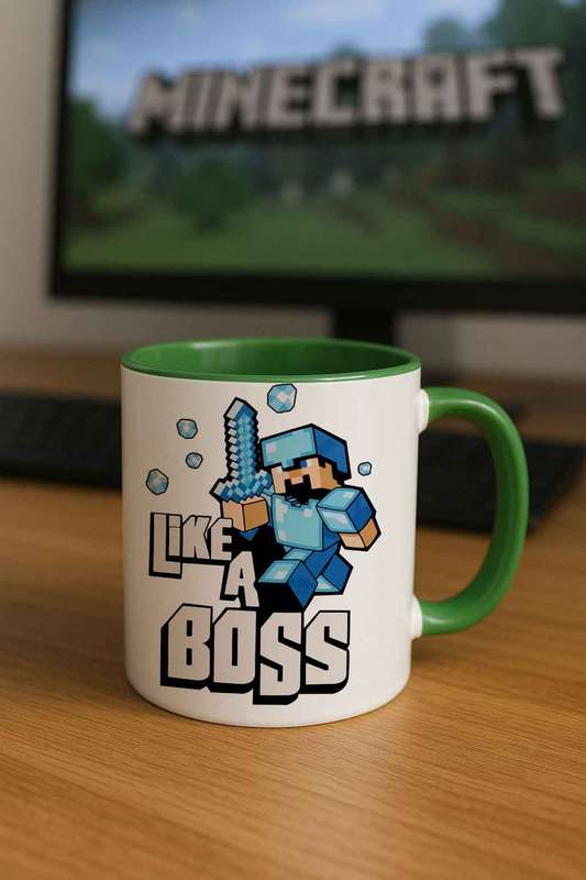 Minecraft Like a Boss Mug  Diamond Warrior Edition