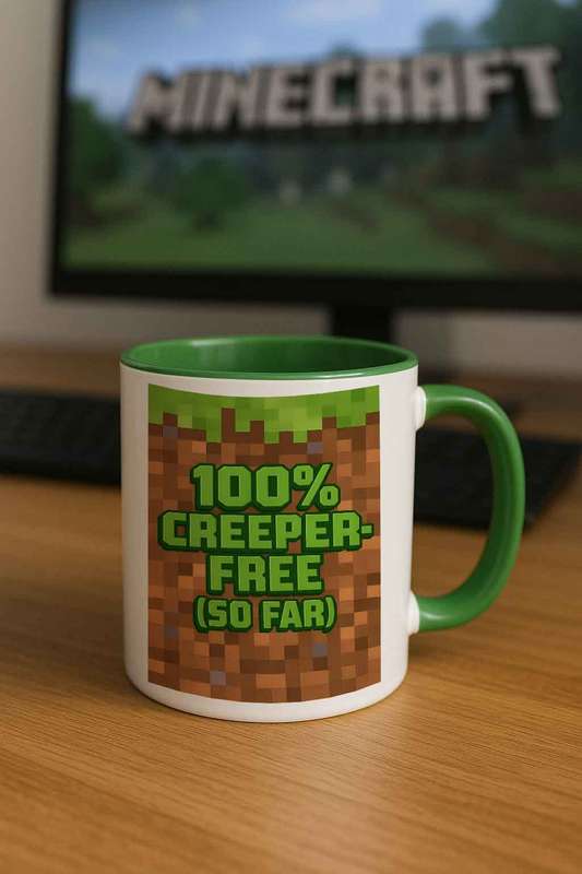 100% Creeper-Free (So Far)  Funny Minecraft Mug